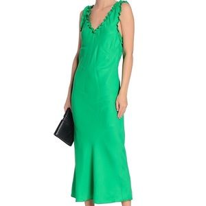 Tibi Ruffle-Trimmed Washed-Jersey Maxi Dress